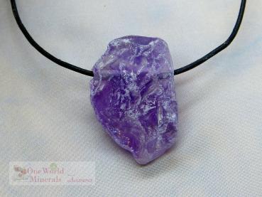 Amethyst, roh belassene Schmuckanhänger (entgratet)